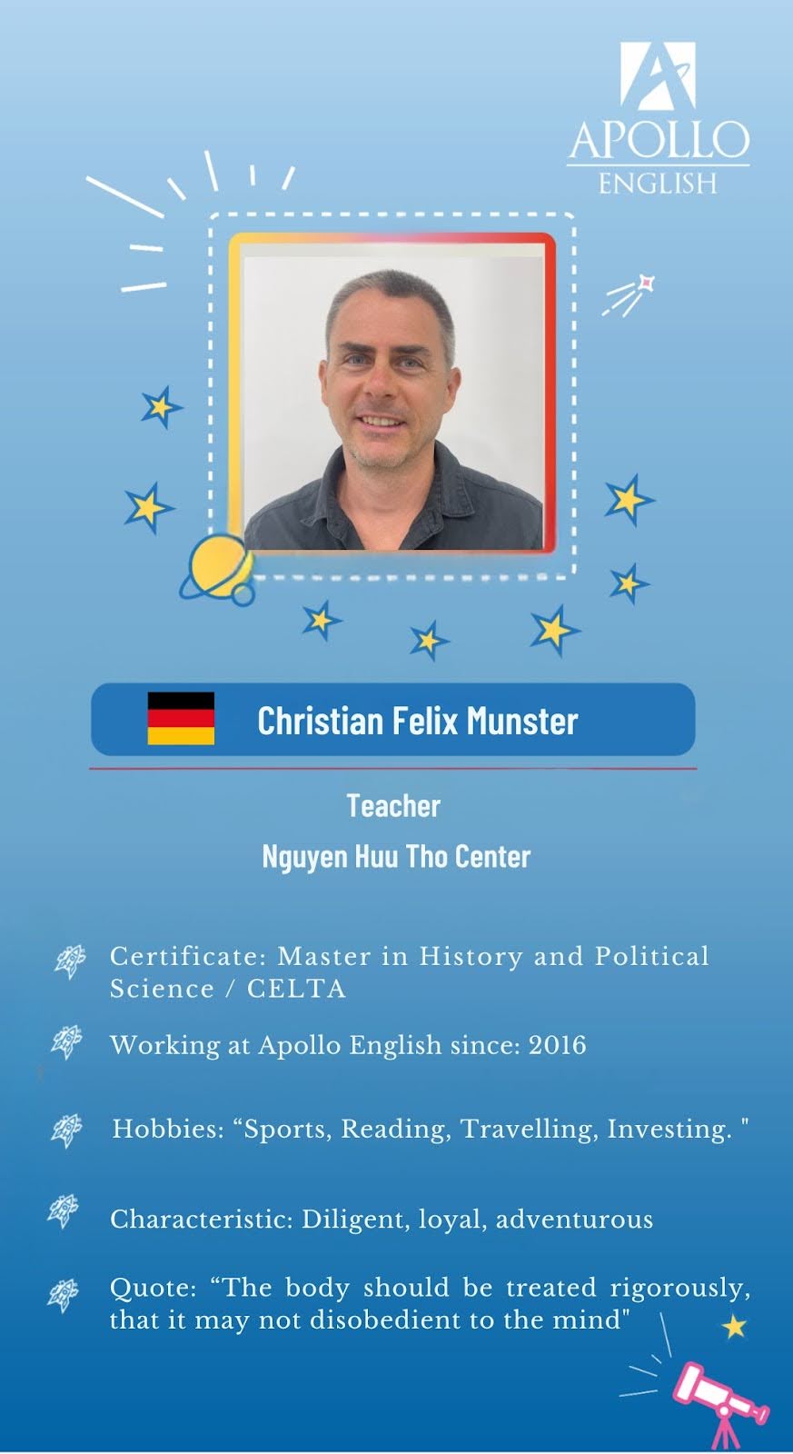 Giáo viên Christian Felix Munster