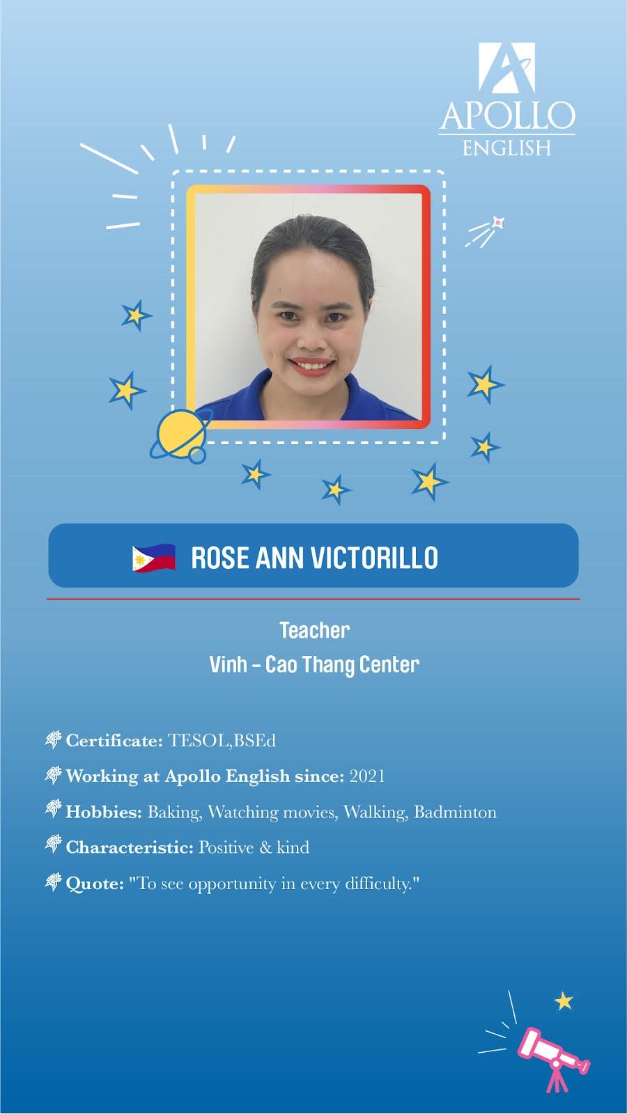 Giáo viên Rose Ann Victorillo